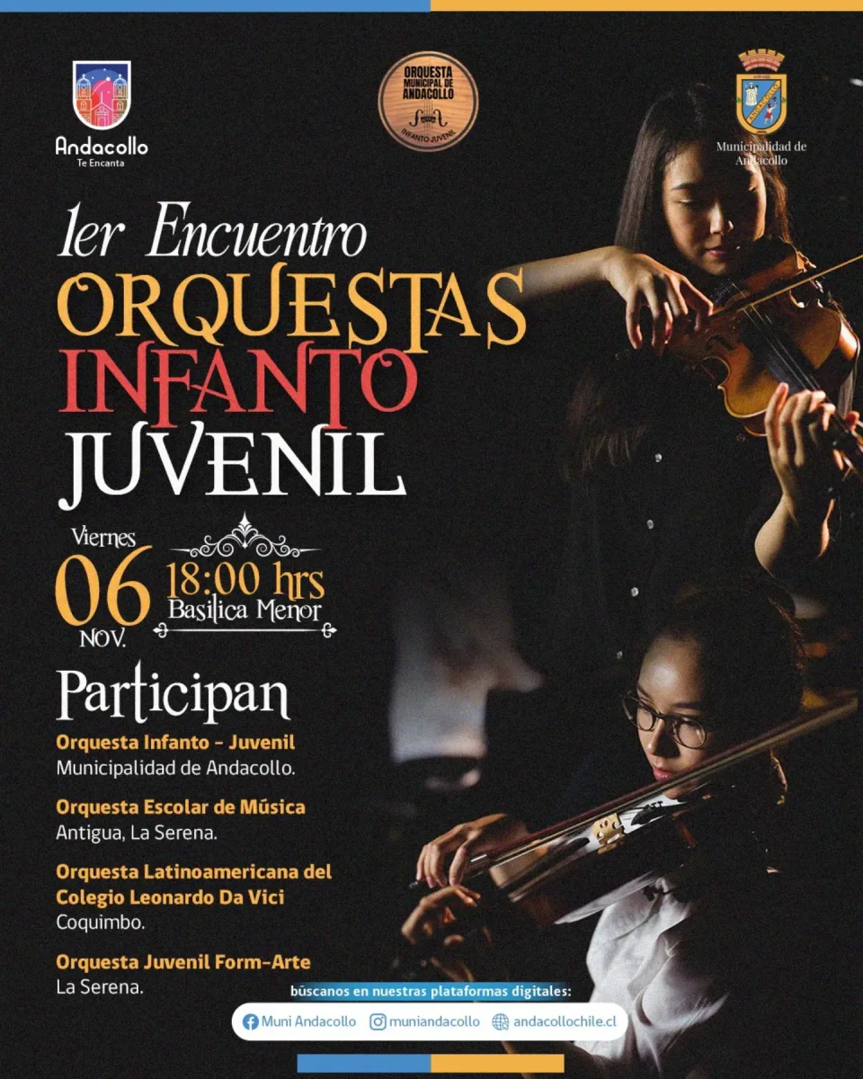 Afiche de Primer Encuentro de Orquestas Infanto-Juveniles de Andacollo