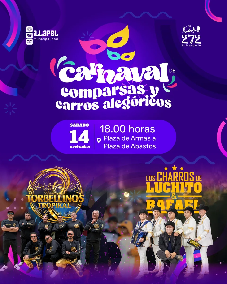 Afiche de Carnaval de comparsas y show · Illapel